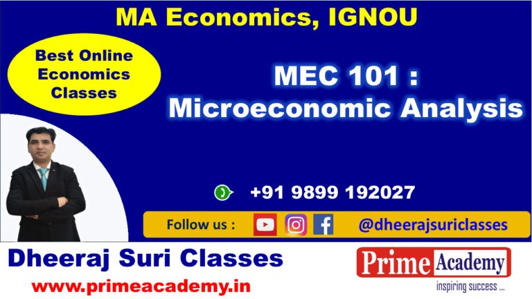 MEC 101 Microeconomic Analysis Demo Lectures