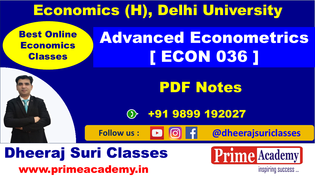 Advanced Econometrics PDF Notes