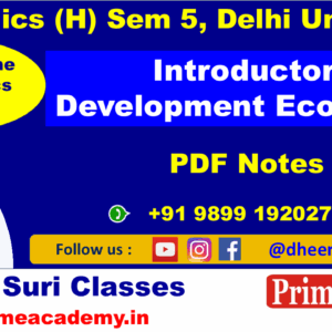Introductory Development Economics PDF Notes