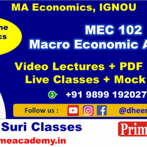 MEC 102 Macroeconomic Analysis Online Coaching