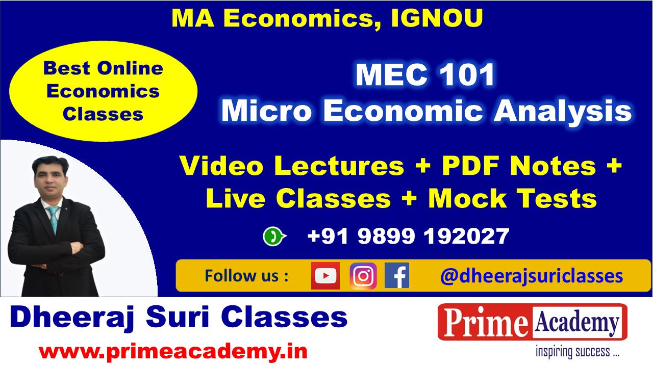MEC 101 Microeconomic Analysis Online Coaching