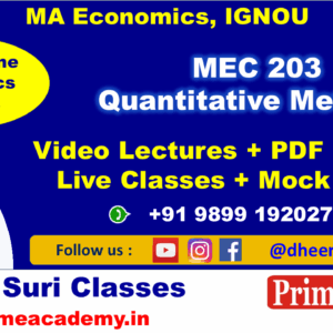 MEC 203 Quantitative Methods Online Coaching