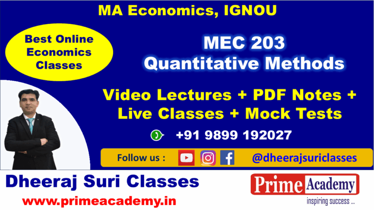 MEC 203 Quantitative Methods Online Coaching