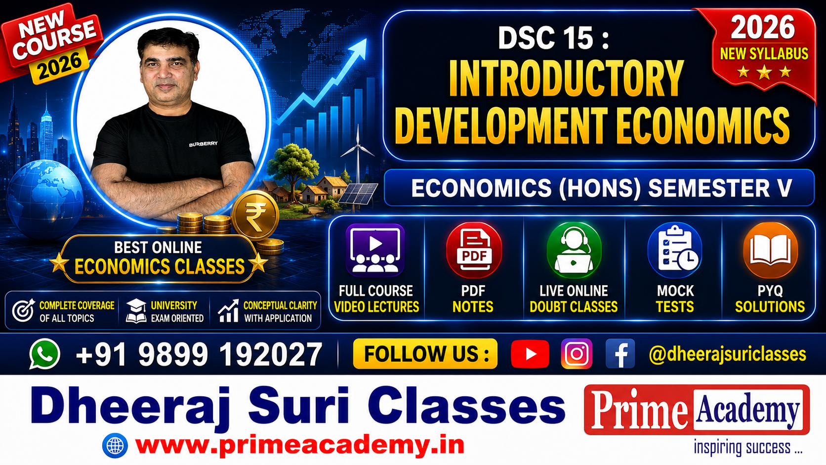 Introductory Development Economics, Eco (H) Sem V, Demo Lectures