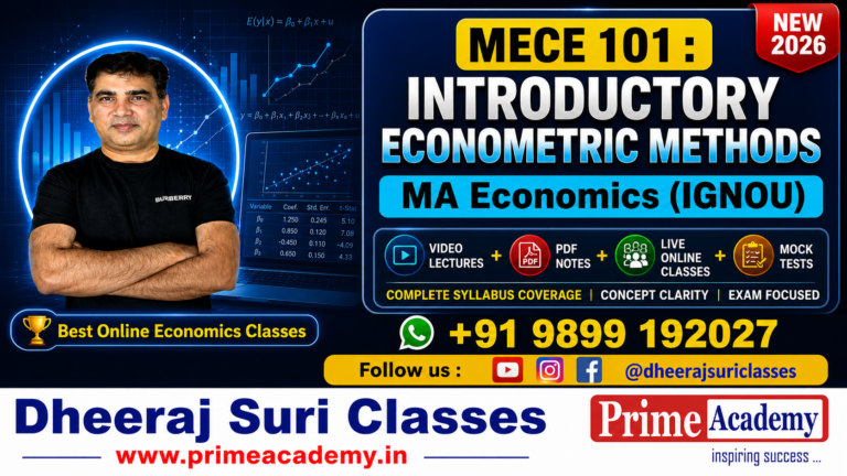 MECE 101 Introductory Econometric Methods Demo Lectures