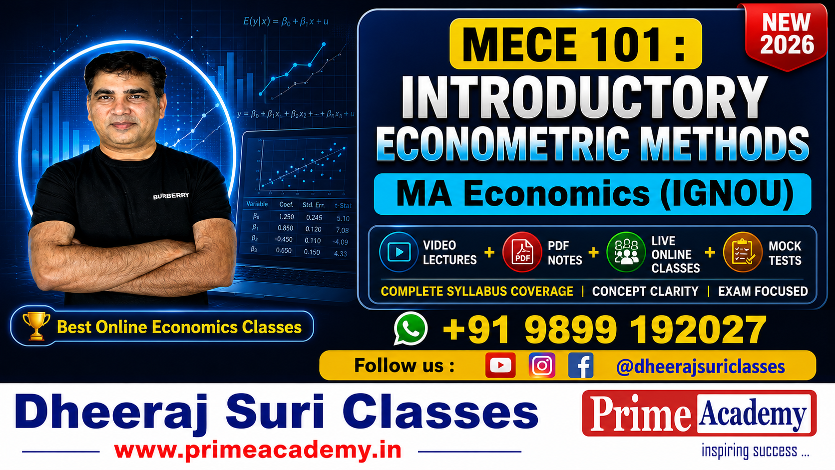MECE 101 Introductory Econometric Methods Demo Lectures