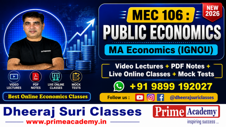 MEC 106 Public Economics Demo Lectures